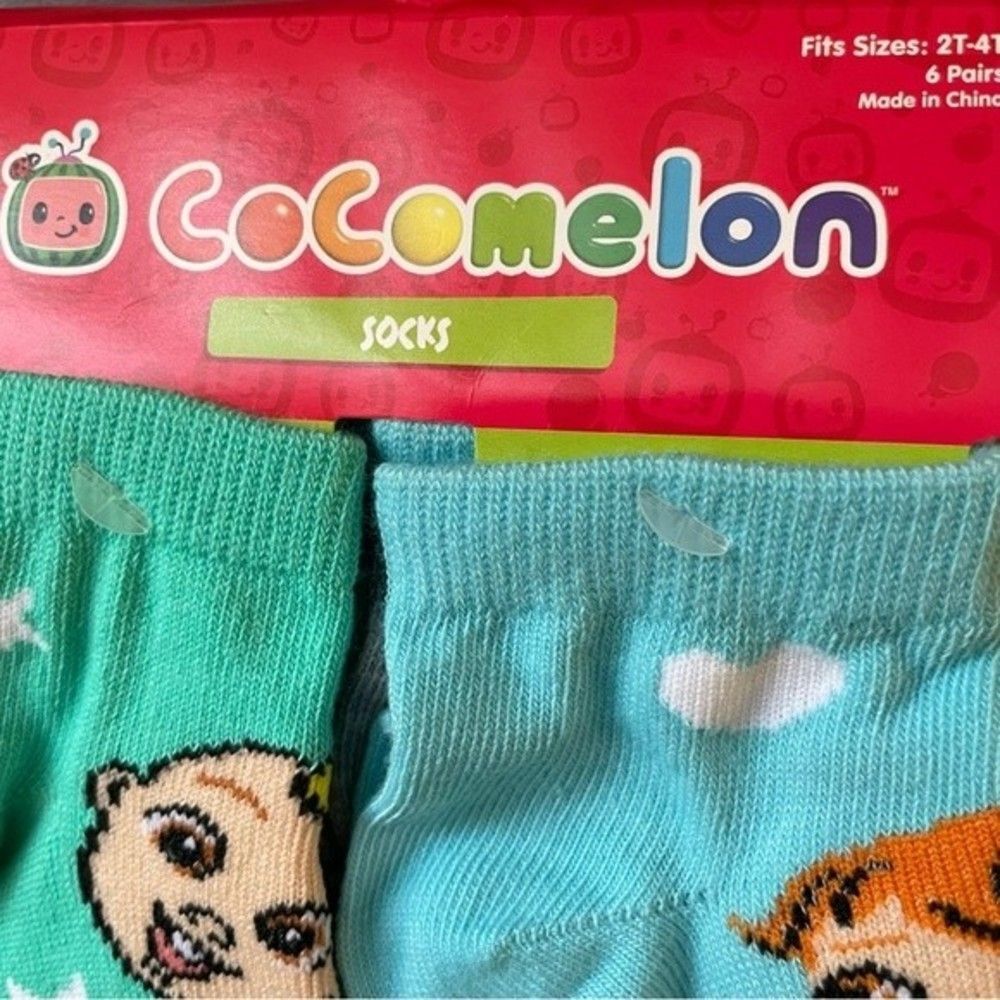 Cocomelon 6 pk socks kids size 2T-4T new - Picture 4 of 4